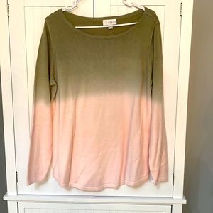 Belle Beach by Kim Gravel Dip Dye Sweater with Raw Edges